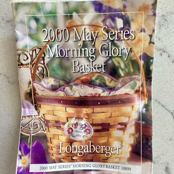 LONGABERGER Basket Morning Glory Handwoven 2000 May Series Fabric Liner Plastic - Picture 14 of 16